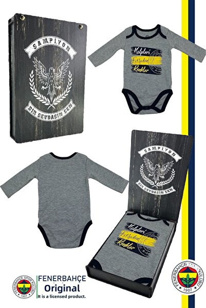 Fenerbahçe Original Licensed Colors Conquering Hearts Baby Bodysuit Gift Wooden K