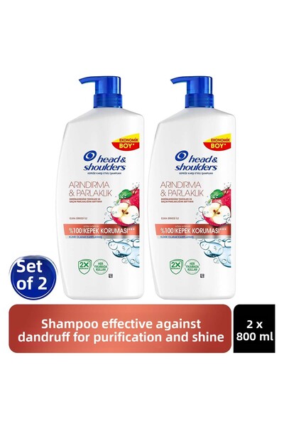 Head & Shoulders Purifying and Brightening Anti-Dandruff Shampoo with Apple C...