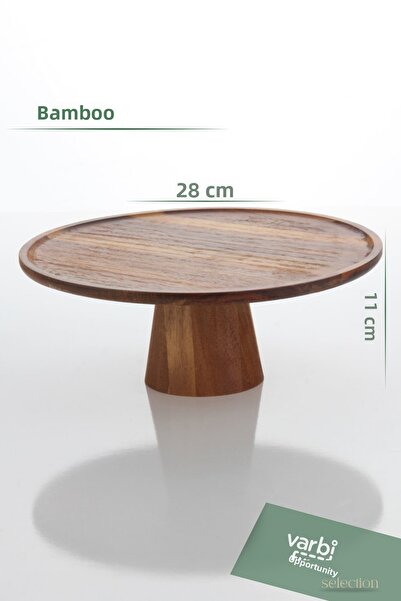 Varbifırsat Acacia Footed Serving Stand – Serving Stand / 28 cm