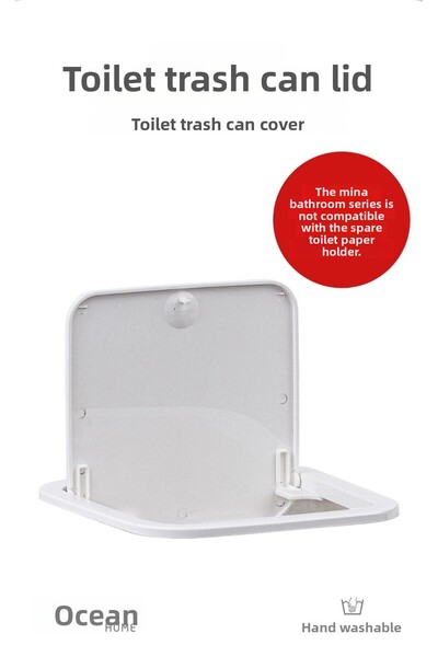 Okyanus Home White Square Spare Trash Can Lid