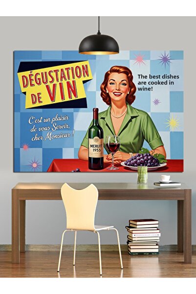 Artmeg Vintage Wine Advertising Poster Decorative Canvas - Mdf Wood Painting