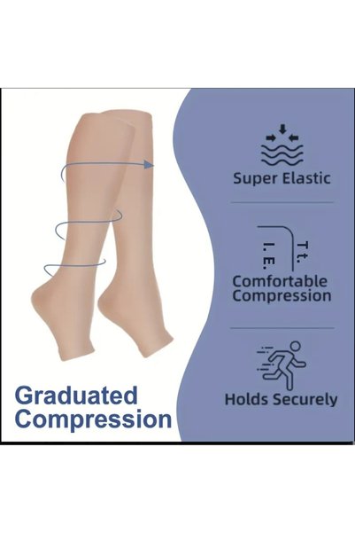 ORGANICYOU Shanghai 25-30Mmhg Compression Over-The-Knee Socks&High Elasticity&Soft Fabric, All Direction Compression XL
