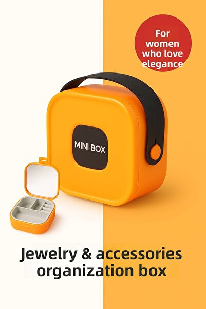 Open Home Concept Mini cutie de bijuterii cu oglindă și organizator de călăto...