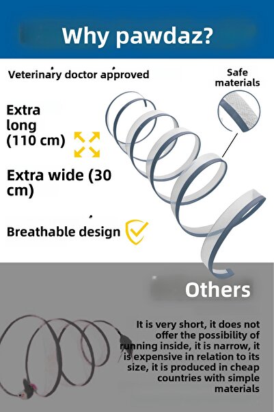 pawdaz 110 cm Outdoor Cat Play Tunnel - Quick to Set up and Easy to Pack Away