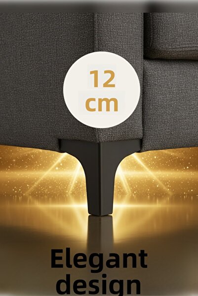 MH MiniHediye Luxury Furniture Sofa Coffee Table Tv Unit Seat Leg 12 cm Black Base Legs