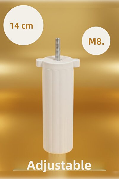 MH MiniHediye Adjustable Furniture Sofa Base Seat Support Leg M8 Bolt Adjusted White Legs 14 cm