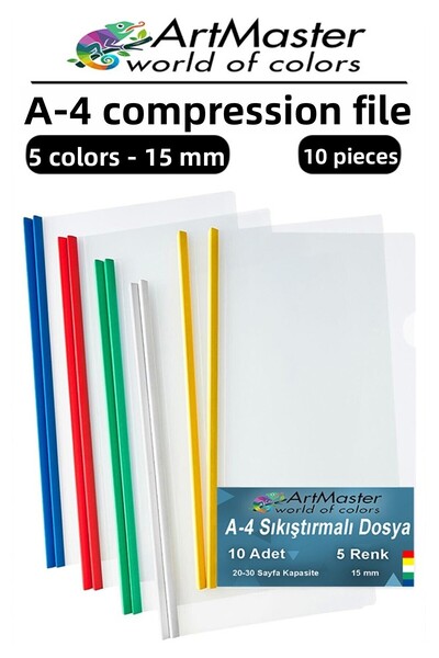Artmaster A-4 Συμπιεστική Πλαϊνή Συρόμενη Θήκη 5 Χρώματα 10 Τεμάχια 1 Πακέτο ...