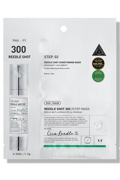 VT COSMETICS Cica Reedle Shot 300 Двустъпкова маска за лице 1.5 гр +25 гр