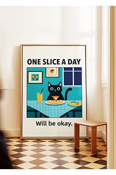 ARTHOUSECOLLECTIVE O felie de pizza pe zi - Colecția Pizza / pisică - Poster ...