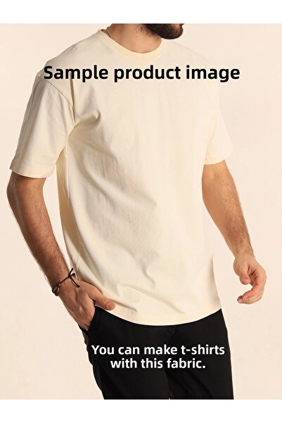 iki iplik Cream Color 100% Cotton Single Jersey Fabric – 170 cm Width |   Stretchy, Soft, Breathable T-Shirt Clothing Fabric