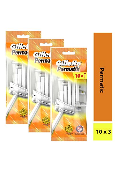 Gillette شفرات حلاقة بيرماتيك للاستخدام مرة واحدة 10 × 3 قطع