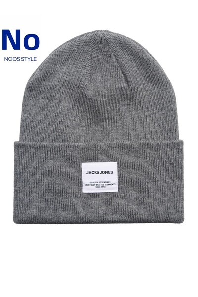 Jack & Jones Jaclong Knit Beanie Noos Мъжка сива шапка - 12150627