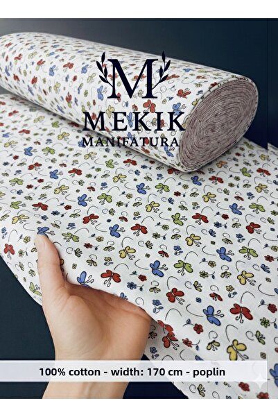 MEKİK MANİFATURA قماش بوبلين قطن 100% - عرض 170 سم - نقشة زهور