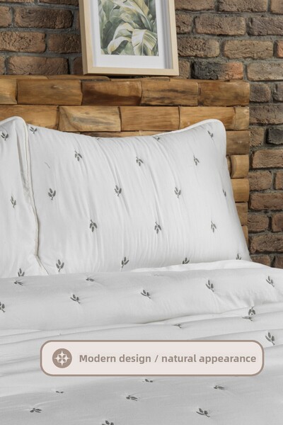 Elart Larissa Bedspread Set Double Size Embroidered (220X240 cm) Green