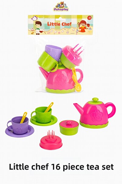 Pshoplay 16 Piece Tea Set – Colorful Tea Party Playset