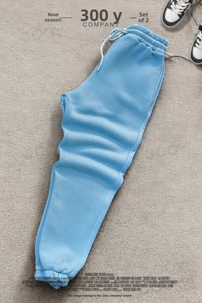 Jooy Blue Half-Zip Sweatshirt - Sweatpants 3 Thread Combed Cotton Set