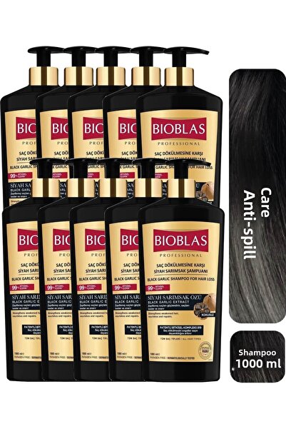 Bioblas Black Garlic Shampoo Against Hair Loss 1,000 ml Strengthening Against Hair Loss 10 Pieces