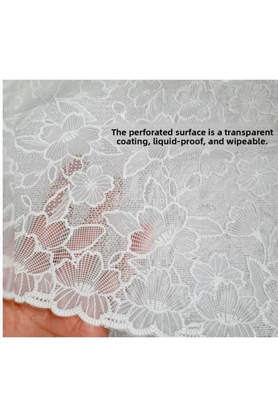 Blue Home Round Lace Look PVC Oilcloth Kitchen Tablecloth Waterproof Wipeable -150 Cm CREAM