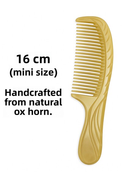 Sorendy Χτένα από κέρατο βοοειδών 16 εκ. με λαβή για φυσικά ίσια μαλλιά