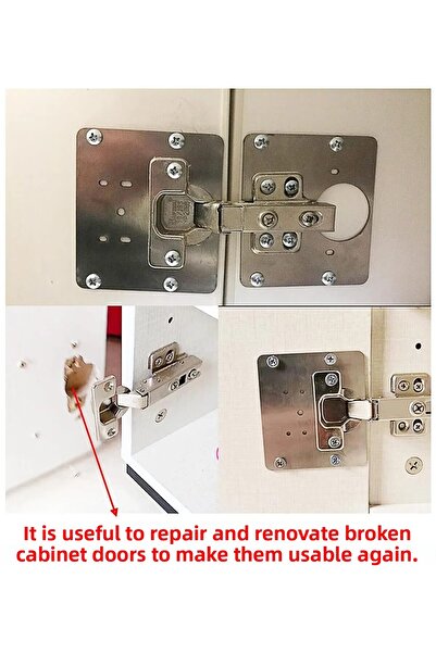 TİNEKE Hinge Repair Sheet Practical Stainless Cabinet Repair Repair Kit Cover Hinge Repair Repair Set 2 Pieces
