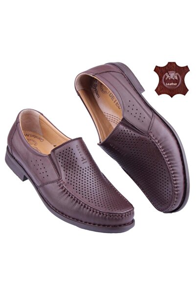 DETECTOR Genuine Leather Orthopedic Perforated Men's Casual Shoes Dtc0288-2