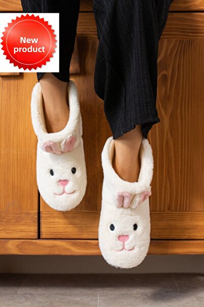 STOCON Women's Slippers - Rabbit Embroidered, Non-Slip Sole Gift Home Boots