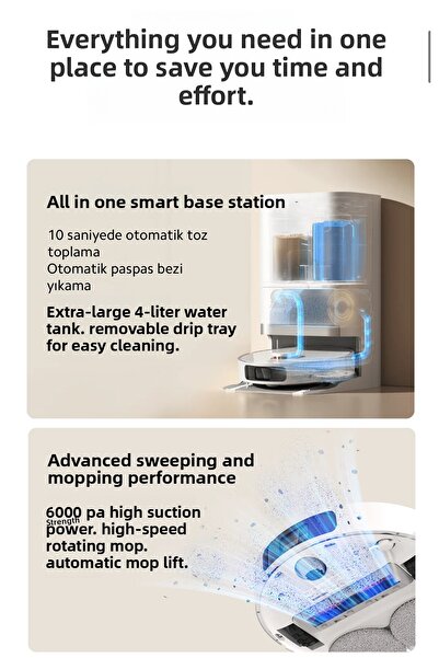 Xiaomi Mi Robot Vacuum X20 Pro Mop and Sweep 7000Pa Powerful Suction LDS BHR8872EN - White