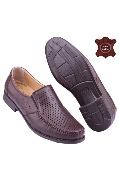 DETECTOR Genuine Leather Orthopedic Perforated Men's Casual Shoes Dtc0288-2