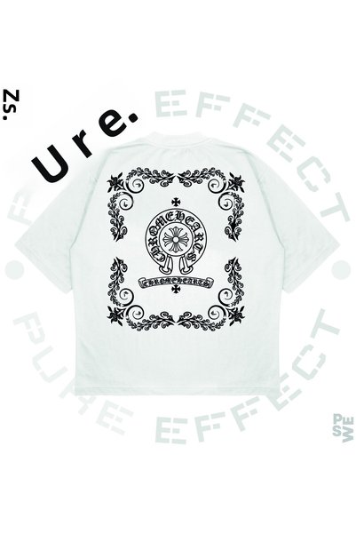 TRAGEDY Unisex Oversize Chrome Hearts Square Printed Boxy Fit Thick Fabric T-Shirt