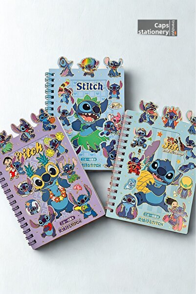 caps anlarınızı paylaştığınız ortağınız مفكرة ومجموعة ملصقات شفافة ولامعة من ستيتش اللطيفة - ستيتش