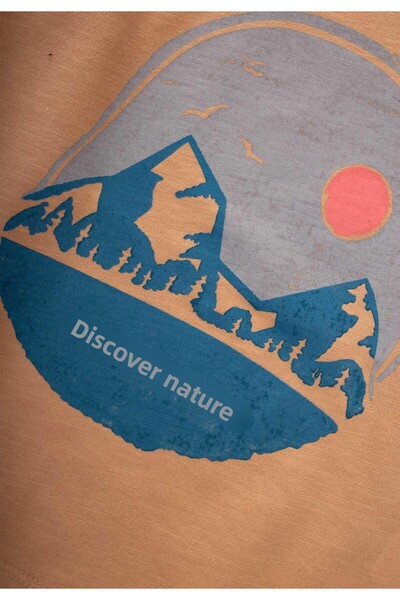 Cigit Εποχιακό μπλουζάκι με στάμπα με κουκούλα Camel 2-10 ετών