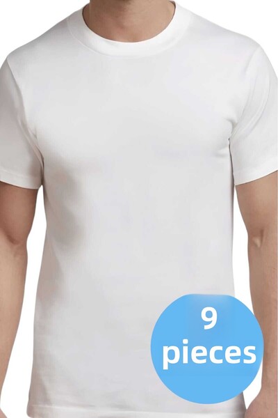 Tezzgelsin قميص داخلي رجالي من القطن مكون من 6 قطع - رقبة دائرية