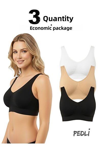 Shiron Sportswear&Company Σουτιέν με χοντρό λουράκι για το στήθος Bustier Anti-sagging Upright Posture Bra Οικονομικό πακέτο 3 τεμαχίων