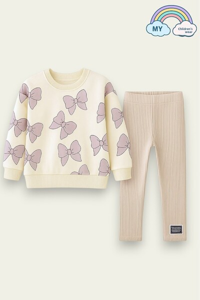 My Kids Wear Két szálas öltöny masni mintával lányoknak