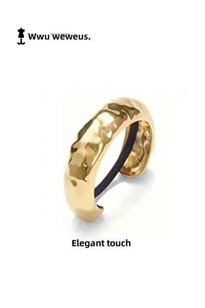 Weweus مشبك بيضاوي فاخر ذو لون ذهبي لامع للنساء