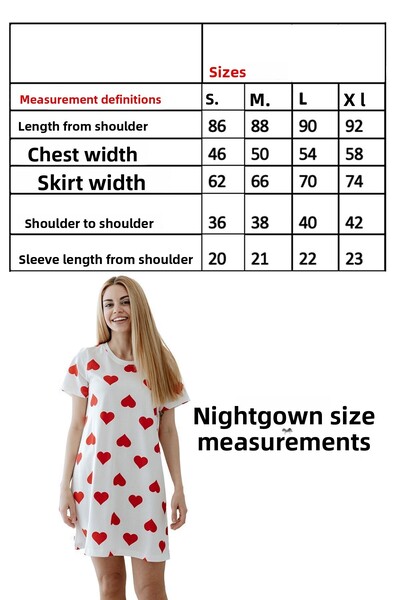 Lilabio 100% Cotton Heart Women's Nightgown