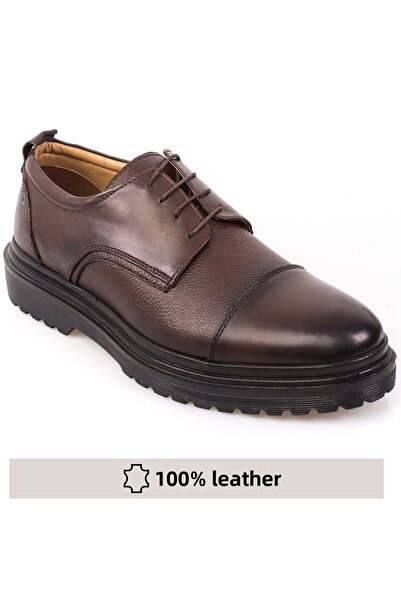 depderi Genuine Leather Thick Soled Leather Men's Shoes