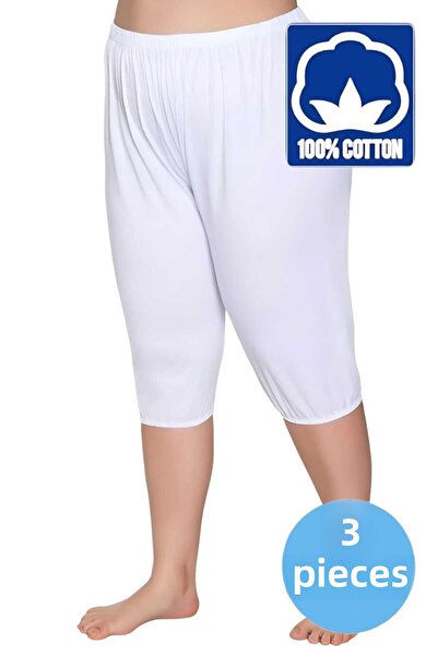 Uniquetrenders Pijama scurtă pentru femei, 100% bumbac, 3 piese Long Johns