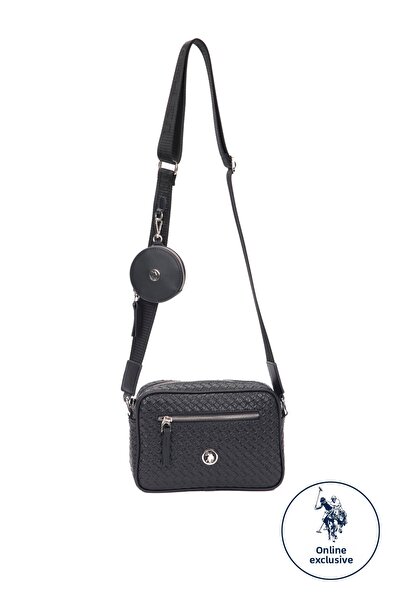 U.S. Polo Assn. حقيبة كتف نسائية باللون الأسود والأسود US8429