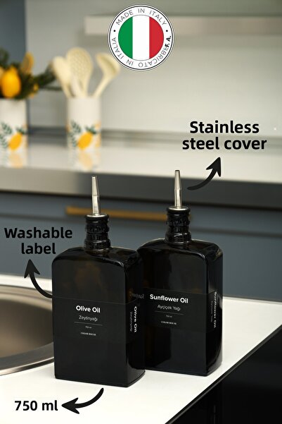 color house 2-Piece 750 ml Oil Pot Sauce Bowl Vinegar Bottle Olive Oil Bottle...