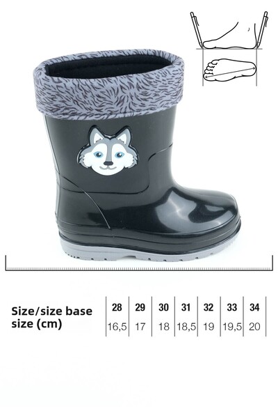 GEZER Αγόρια χειμερινά PVC με ζεστή επένδυση αδιάβροχες μπότες βροχής