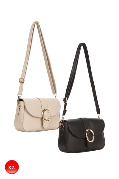 Adelina Bags Daily Women's Shoulder Bag with Buckle Detail Cover 2 Pieces Bag