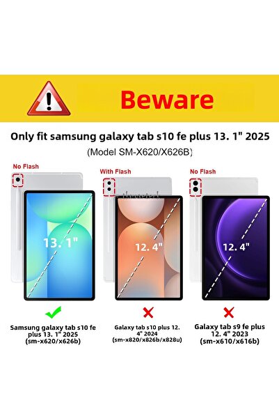 m.tk moveteck Samsung Galaxy Tab S10 Fe Plus 13.1 Case Smart Sleep Mode Pen Compartment Stand Back Colorful Cover