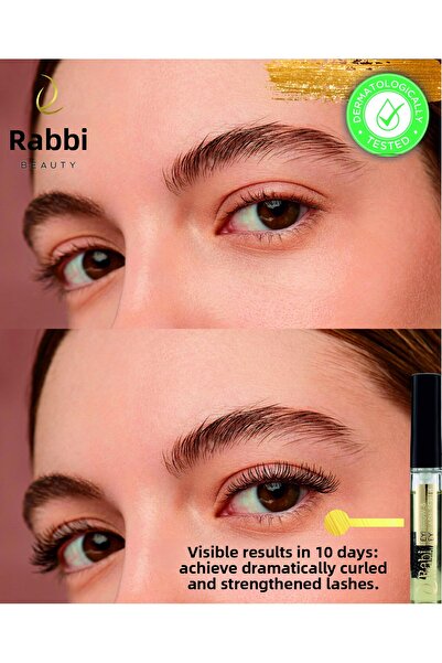 Rabi Beauty Eyebrow Eyelash Strengthening Serum 7ml Nourishing Plumping Contains Keratin, E Vtm and Natural Oil
