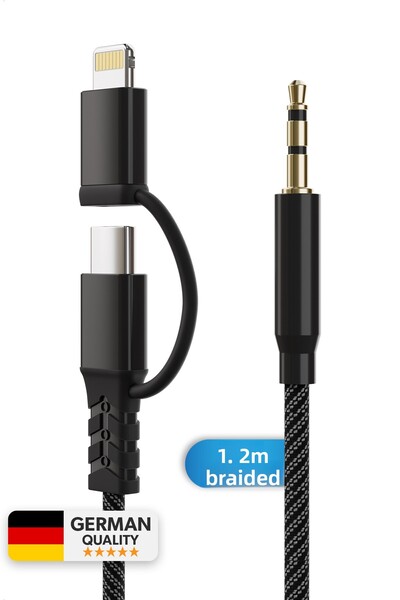 woyax Deji Type C IPhone Lightning - 3.5mm Aux Audio Cable 1.2m Stereo Supported