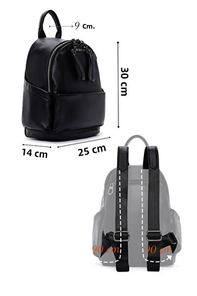 Derimod Women's Black Casual Backpack 25Wbd2495Ft