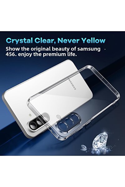 m.tk moveteck Samsung Galaxy A56 Case with Camera Protruding Protection Soft Transparent Silicone +9H Screen Protector Glass Set