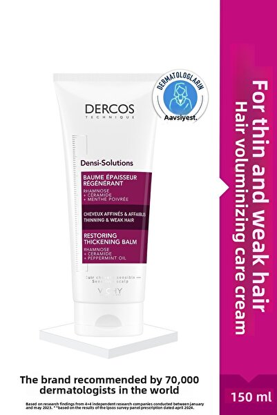 Vichy Dercos Densi-Solutions İnce Telli&Zayıf Saçlar için Dolgunlaştırıcı ve Yoğunlaştırıcı Krem 150 ML
