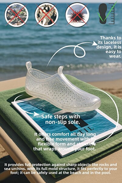 Nstil Unisex Non-Slip Sole Stylish Pool Silvery Beach Sandals - Rafting 130