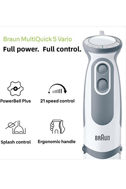 Braun Mq5245wh Multiquick 5 Vario 1000 W Hand Blender Set